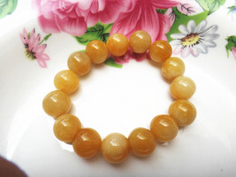 Free Shipping - 100% Natural yellow jade  Meditation yoga Prayer Beads charm bra - £16.02 GBP