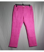 Eric Pants Womens 12 Pink Slim Leg Raised Paisley Textured Barbiecore Y2K - $29.60