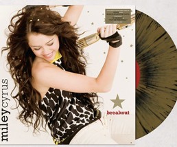 MILEY CYRUS BREAKOUT VINYL NEW! EXCLUSIVE LIMITED GOLD W/ BLACK SPLATTER... - £37.10 GBP