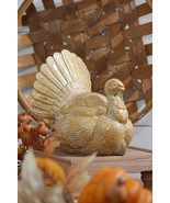 8&quot; LARGE GOLD THANKSGIVING TURKEY FIGURE FALL AUTUMN TABLE MANTEL DECORA... - $55.53 CAD