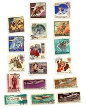 Lot Of 17 Russia Ussr Postage Stamps 1960-65 Aviation Olympics Music A1 - £5.26 GBP