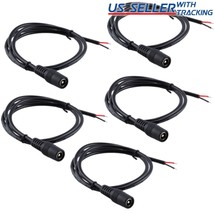 5Pcs 3Ft 5.5X2.1Mm Female Dc Power Cctv Pigtail Cable 18Awg Copper Wire 5V 12V - £14.38 GBP