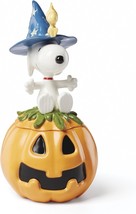 Lenox Peanuts Halloween Witch Snoopy Figurine Candy Dish Jar Great Pumpk... - $75.05