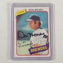 Don Money Autographed Milwaukee Brewers MLB Baseball Card #595 VTG 1980 ... - £9.57 GBP