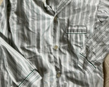 VTG Marlowe Men&#39;s Button Pajamas Collared Long Slv Pants Large Gray Stri... - £22.25 GBP