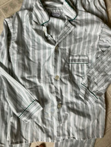 VTG Marlowe Men&#39;s Button Pajamas Collared Long Slv Pants Large Gray Stri... - £21.89 GBP