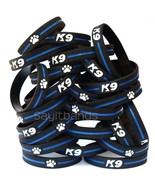 100 of K9 Wristbands - K-9 Bracelets - Thin Blue Line Canine Police Brac... - £53.94 GBP