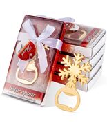24 Snowflake Bottle Opener Favors Christmas Beer Keys Gift Box Thank you... - €67,89 EUR