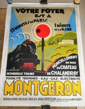 Superb Huge 1926 Art Deco French Poster: Montgeron Railroad by H. Cassard - £1,284.66 GBP