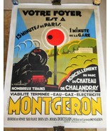 Superb Huge 1926 Art Deco French Poster: Montgeron Railroad by H. Cassard - £1,308.91 GBP