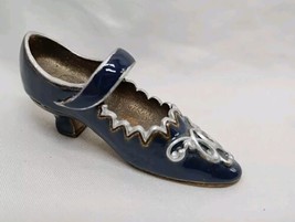 Dollhouse Miniature Sweet Romance Dark Blue Ballerina Shoe 2.5&quot; - £23.35 GBP