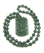 Free Shipping - 2012 Year Good luck Amulet  Natural dark green Jadeite J... - £25.06 GBP