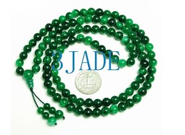 Free Shipping -  Natural green Jadeite Jade  Meditation yoga mantra 108 Prayer B - £30.84 GBP