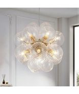 12 Light Gold Bubble Chandelier Twisted Glass for Dining Room Island Liv... - $176.40