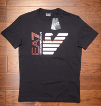 Emporio Armani EA7 $125 Men&#39;s Signature Crew Neck Black Cotton T-Shirt Tee 2XL - £47.63 GBP