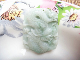 Free Shipping - Hand carved  Green jadeite carved Dragon charm Pendant - £30.02 GBP