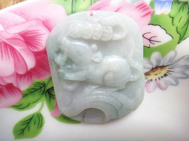 Free Shipping - Hand carved   Natural green jadeite jade carved Rat charm Pendan - £30.02 GBP