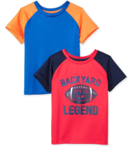 Spotted Zebra Boys Medium M T-Shirts Football Red Blue Orange Active Tees 2 Pack - £9.75 GBP