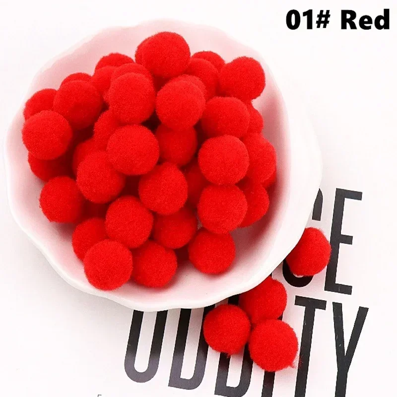 Mini Fluffy Soft Pom Poms Pompoms BallHandmade Craft -10mm 200pcs 01 Red - €1,76 EUR