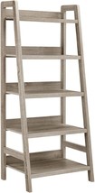Gray Wash, 25&quot;W X 17.99&quot;D X 60&quot;H Linon Tracey Ladder Bookcase. - £104.56 GBP