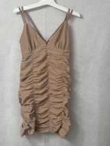 Woman&#39;s Bodycon Dress Ruched Stretch V Neck - Wild Fable Blush Metallic ... - £5.53 GBP