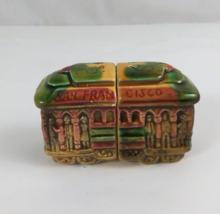 Vintage SNCO San Francisco Trolly Cable Car 2&quot; Salt &amp; Pepper Shakers Japan - $11.87