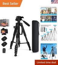 Versatile 75” Tripod for All Cameras &amp; Phones – Perfect for Travel &amp; Vlo... - $45.00