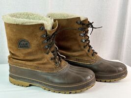 SOREL Vtg Made Canada Power Kaufman Caribou Rubber Snow Winter Boots Men... - $59.39