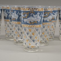 Vintage Cera Etruscan Frieze Drinking Glasses Mid Century 8 Pc. Tumblers Bar - £53.10 GBP