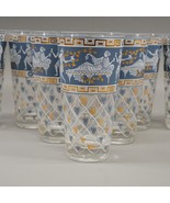 Vintage Cera Etruscan Frieze Drinking Glasses Mid Century 8 Pc. Tumblers... - £53.57 GBP