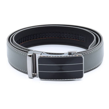 Mens Genuine Leather Sliding Buckle Ratchet Belt Gray Multiple Sizes - £13.90 GBP