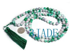 Free Shipping -  42&quot;  Tibetan Buddhist  Natural green Apple Jade Meditation Yoga - £28.15 GBP