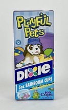 Vintage NOS Dixie Cups Playful Pets 2001  100 5 oz Cups for Bathroom and Kitchen - £17.41 GBP