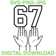 Six Seven Meme PNG | Funny Viral Internet Trend | 67 Hands Digital Downl... - $27.51 MXN