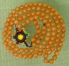 Free Shipping - Tibetan Buddhism Natural Yellow jade beads  meditation yoga 108  - £31.41 GBP