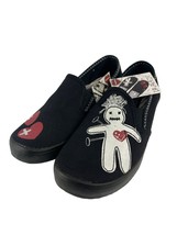 Draven Women&#39;s Black Voodoo Doll Slip On Canvas Shoes Vegan Sneakers Size 6 - £23.58 GBP