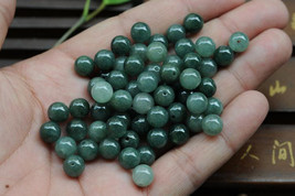 Free Shipping -   Jadeite Jade bead  Grade AAA  Natural dark Green Jadeite Jade  - £31.41 GBP