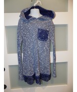 Self Esteem Blue &amp; White Knit Sweater W/Hoodie Size M Girl&#39;s NEW - $26.89 CAD