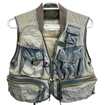 Columbia Mens Fishing Vest Tan Size M Fly Fishing Hunting Outdoor Utility Zipper - £22.17 GBP