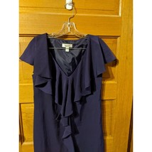 Dressbarn Size 6 Sheath Dress Purple Sleeveless Ruffles - £15.92 GBP