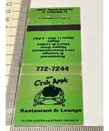 Matchbook Cover The Crab Apple  Restaurant And Lounge FT Lauderdale gmg ... - $17.35 CAD