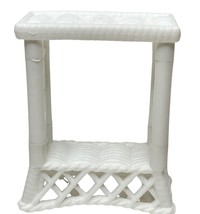 Barbie Deluxe Dream House White Faux Wicker/Rattan Plant Stand Living Room HTF - £23.80 GBP
