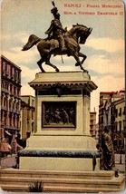 Napoli Italy Piazza Municipio Vittorio Emanuel DB UNP 1907-1915 Antique Postcard - £5.99 GBP