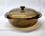 Vintage PYREX 024 Amber Glass 2 Quart Round Casserole Dish Bowl With Lid... - $31.79