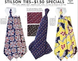 Vintage Mens Neckties Stilson Tie Ad 1940S 8X11 Great Colorful  # 4 - $530.69 MXN