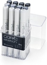 12 Piece Set Of Copic Sketch Alcohol Markers In Cool Gray (New Ver. - £71.26 GBP
