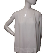 Lands&#39; End Women Size 14 Petite, Sleeveless Woven Tank Top Blouse, Off-White - £14.38 GBP