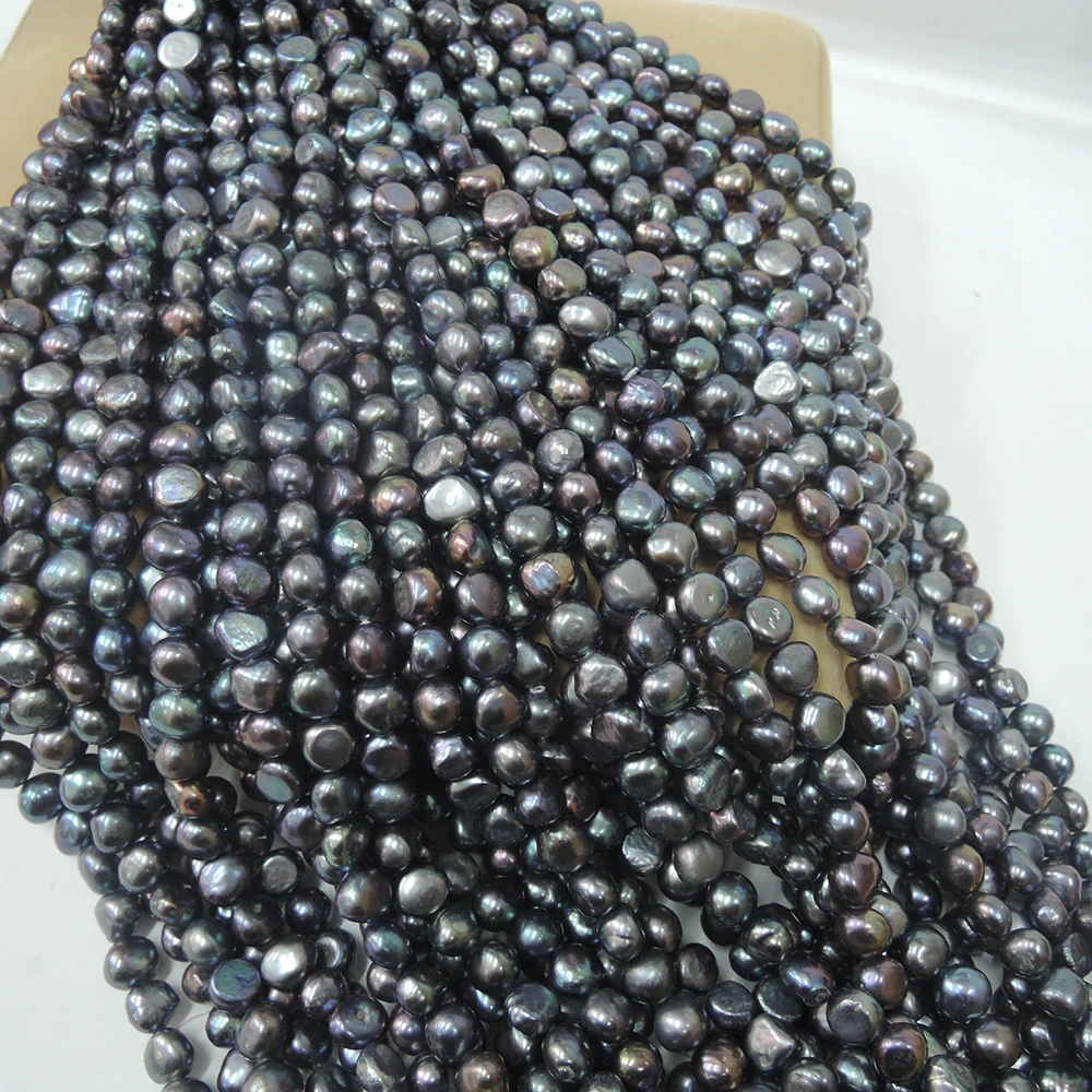 pearl beads,9-11 mm 100% Real freshwater loose pearl ,black color pearl ,baroque - £18.67 GBP