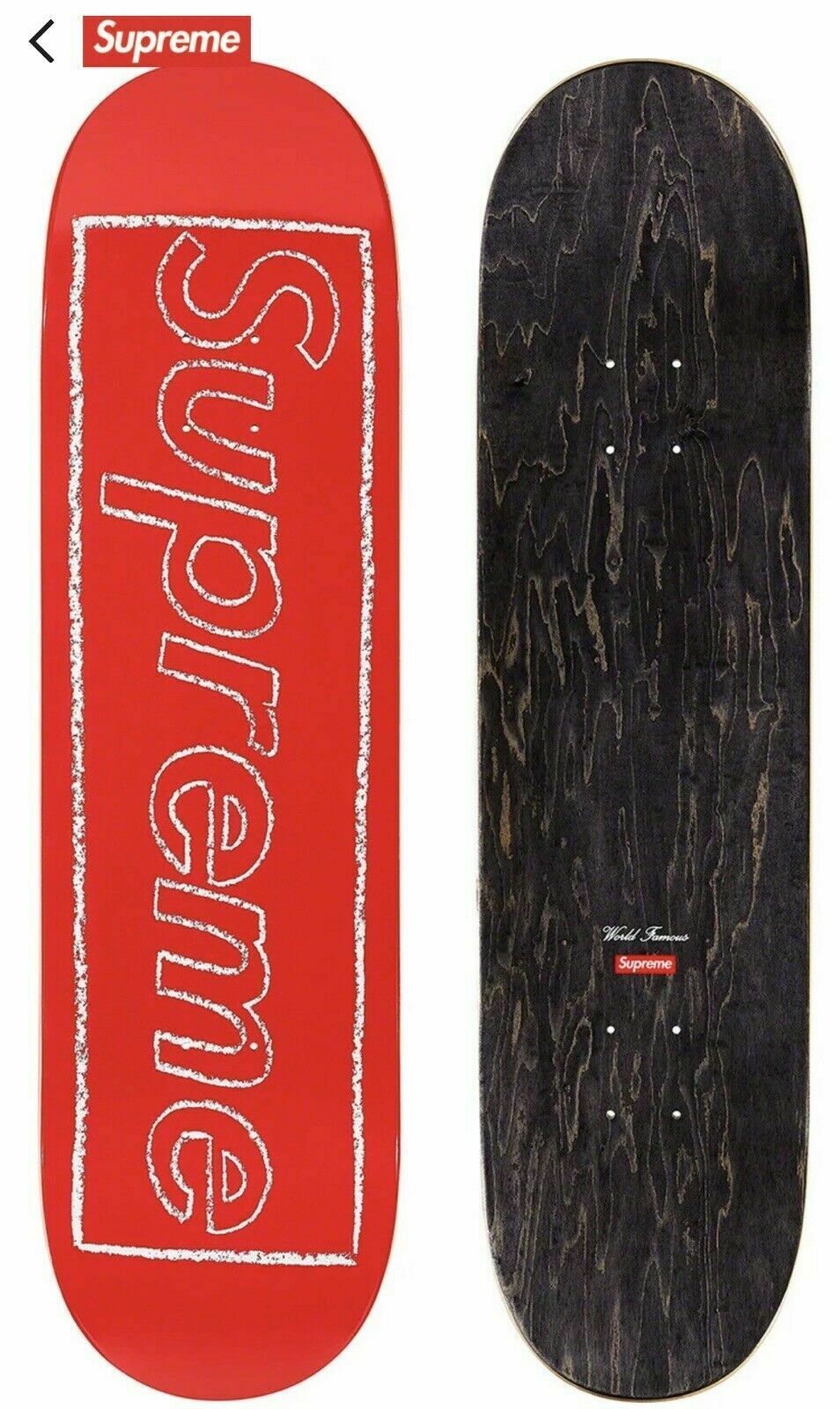 Supreme Kaws Skateboard Deck Red Chalk 2021 8.625 X 32.25 8 5/8 *IN HAND! - £163.14 GBP