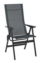 High-Back Chair - Black Steel Frame - Obsidian Duo Fabric - £230.43 GBP
